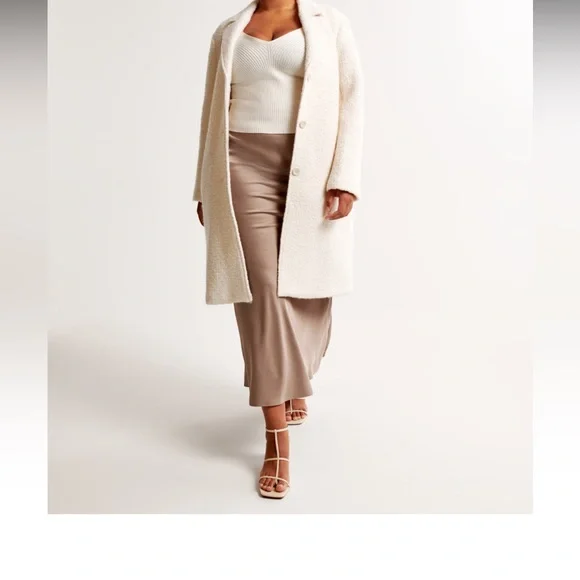 Abercrombie & Fitch Cream Women's Coat - Picture 4 of 6